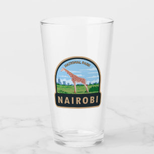 Nairobi Nationaal Park Giraffe Reizen Kunst Vintag Glas