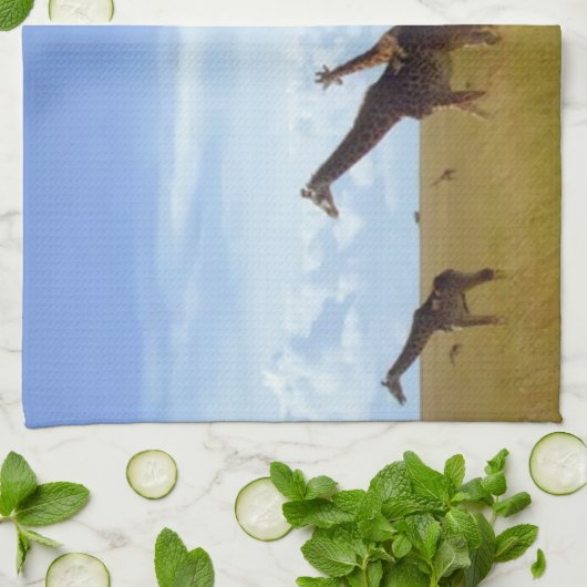 Nairobi National Park Giraffes" Ontwerp Theedoek (Gevouwen)