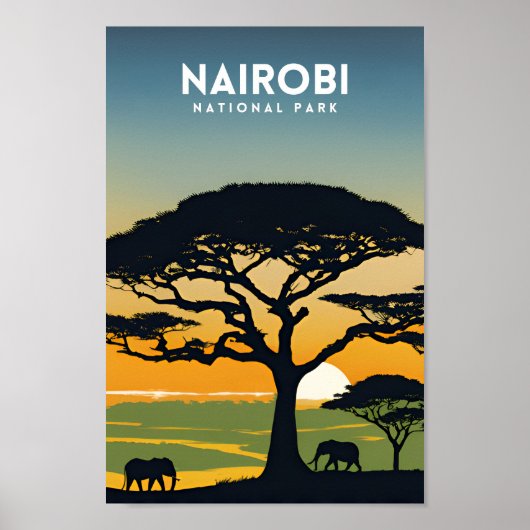 Nairobi National Park Reizen Poster (Voorkant)