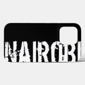 Nairobi - Urban Style, Black and White iPhone Case (Achterkant (horizontaal))