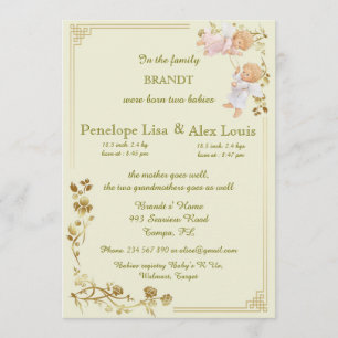 naissance de jumeaux faire-part