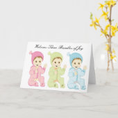 NAISSANCE DE TRIPLETS CARTE DE SALUT (Fleur jaune)