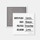 NAISSANCE PLACE TERRE LIBERTÉ ET AMOUR MAGNET (Recto/Verso)