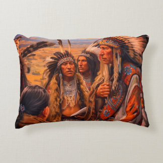 Naive American Scene on a Beautiful Accent Pillow Kussen