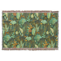 Naive Art Lush Garden Tapestry in groen en blauw