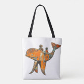 Naive retro style art whale draagtas (Achterkant)