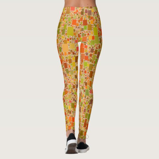 Najaar Abstract geometrisch kunstwerk met echo-ver Leggings (Achterkant)
