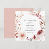 Najaar Baby shower Burgundy Kaart (Voorkant / Achterkant)