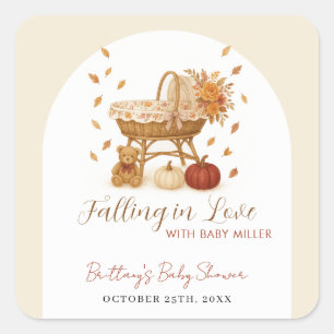 Najaar Baby shower Pumpkin Vierkante Sticker