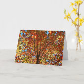Najaar bladeren Fireworks Kaart (Gele Bloem)