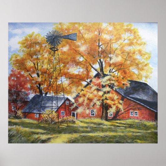 Najaar Boerderij House Poster (Voorkant)