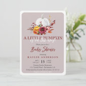 Najaar een kleine pompoenuitnodiging voor Baby sho Kaart (Staand voorkant)