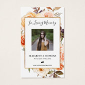 Najaar Floral Gold Foil Lijst Foto Prayer Kaarten Visitekaartje (Voorkant)
