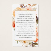 Najaar Floral Gold Foil Lijst Foto Prayer Kaarten Visitekaartje (Achterkant)
