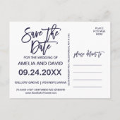 Najaar Floral Roos Gold Save the Date Aankondigingskaart (Achterkant)