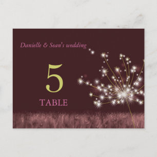 Najaar Glitter Dandelion Wedding Table Numbers Briefkaart