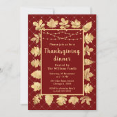 Najaar Gold laat Thanksgiving Dinner Red Kaart (Voorkant)