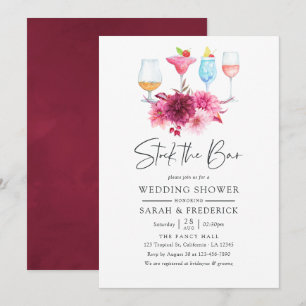 Najaar - Herfst Bourgogne en roze Floral Stock in Kaart