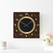 Najaar Herfst Leaf Pattern Vierkante Klok (Huis)