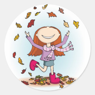 Najaar / herfst leuk in de witte sticker van het b