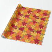 Najaar Herfst Maple Leaf Pattern Cadeaupapier (Uitgerold)