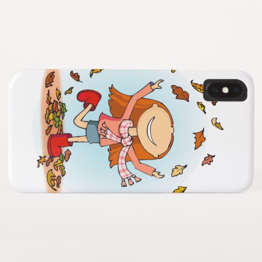 Najaar herfst meisje met bladeren Case-Mate iPhone case (Achterkant (horizontaal))