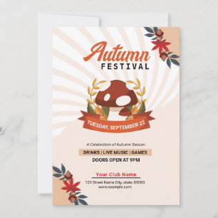 Najaar/Herfst Partij brochure Sjabloon Kaart