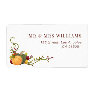 najaar herfst pomkins address label
