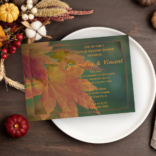 Najaar in Colors Couples Wedding Shower Invitation Kaart