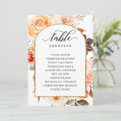 Najaar Kaarten van de Floral Table Number (Staand voorkant)