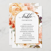 Najaar Kaarten van de Floral Table Number (Voorkant / Achterkant)