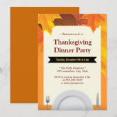 Najaar laat de Uitnodiging van de Thanksgiving van (Voorkant / Achterkant)