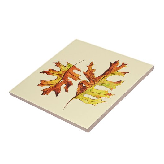 Najaar laat mooie Natuur Waterverf kunst Tegeltje (Zijkant)