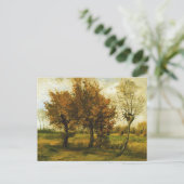 Najaar landschap Vier bomen van Gogh Fine Art Briefkaart (Staand voorkant)