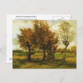 Najaar landschap Vier bomen van Gogh Fine Art Briefkaart (Voorkant / Achterkant)