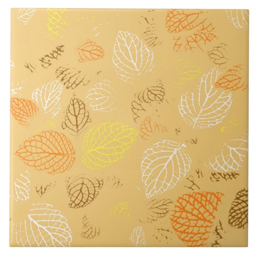 Najaar, Leaves Pattern 4 Tegeltje (Voorkant)