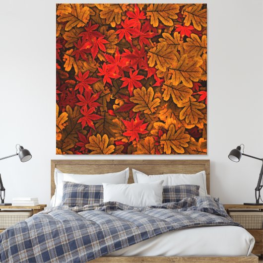 Najaar leves Pattern Canvas Afdruk (Insitu (Slaapkamer))