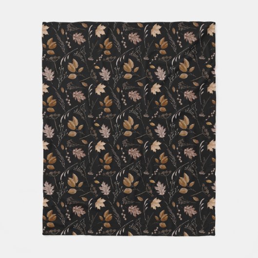 Najaar leves Pattern Fleece Deken (Voorkant)