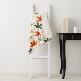 Najaar leves Pattern Sherpa Deken