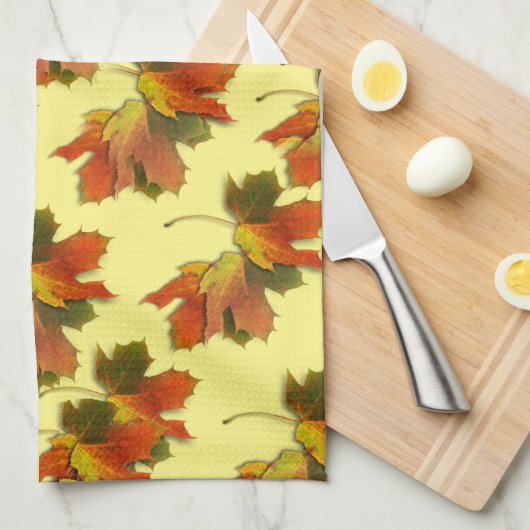 Najaar leves Pattern Theedoek (Quarter Fold)