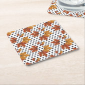Najaar leves Pattern Vierkante Kartonnen Onderzetter (Schuin)