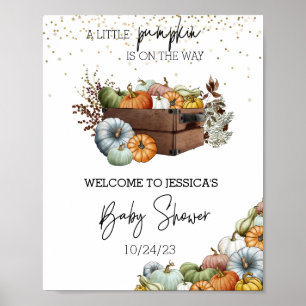 Najaar Little Pumpkin Waterverf Baby shower Poster