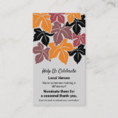 Najaar lokale held nominatie Dank u Visitekaartje (Voorkant)