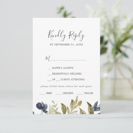 Najaar menu Greenery Keuze RSVP-kaart (Staand voorkant)