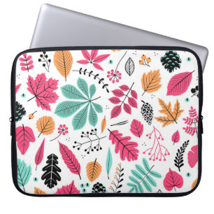 Najaar naadloos patroon met bladeren, najaarblad b laptop sleeve