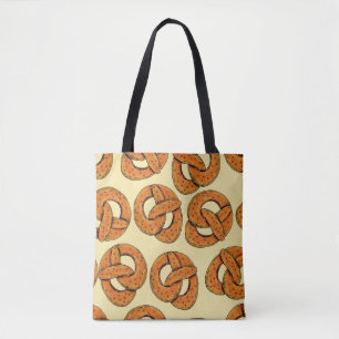 Najaar naadloos patroon met pretzels, octoberfest draagtas