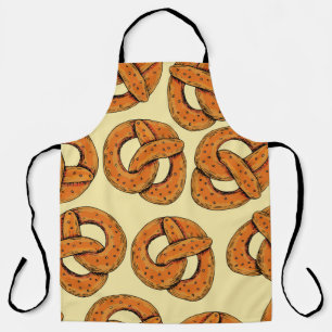 Najaar naadloos patroon met pretzels, octoberfest schort