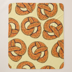 Najaar naadloos patroon met pretzels, octoberfest sherpa deken