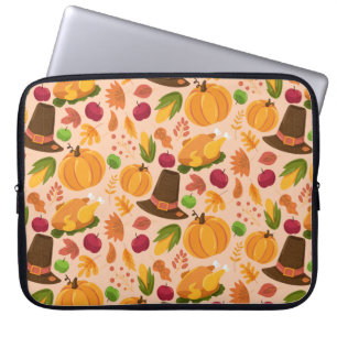 Najaar naadloos patroon, schattige cartoon van her laptop sleeve