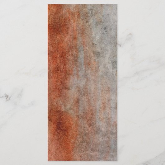 Najaar Oranje en grijs Waterverf Weddenschap Menu (Achterkant)